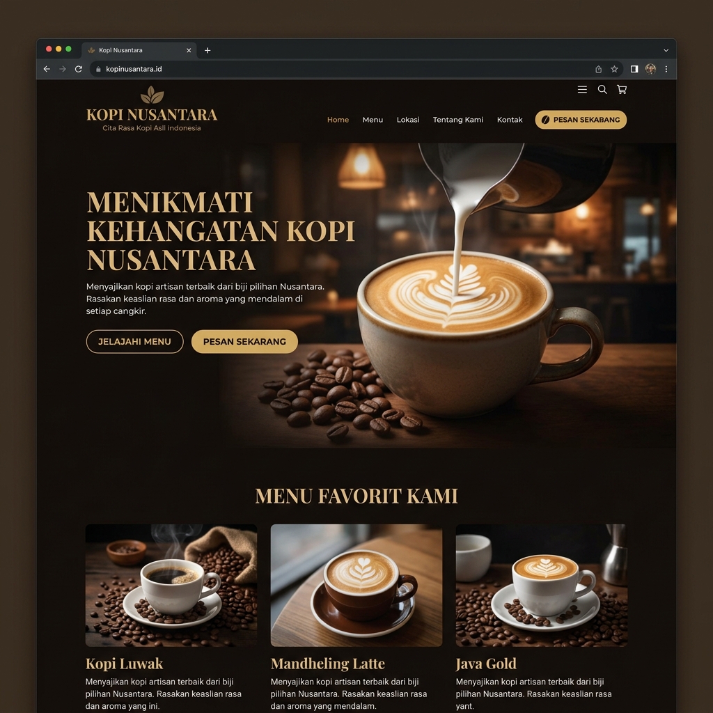 Website Kopi Nusantara — Café & Coffee Shop