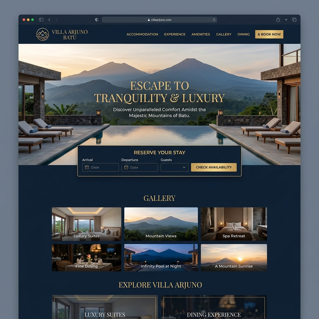 Website Villa Arjuno Batu — Hospitality